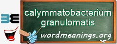 WordMeaning blackboard for calymmatobacterium granulomatis